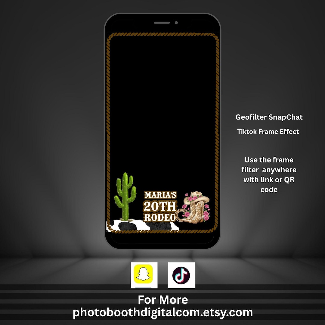 Snapchat Design Using Framer Personalized Cowgirl Birthday Snapchat Filter: Rodeo Party Template ...