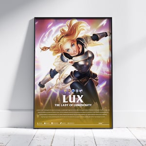 Lux League of Legends Poster | LoL Poster Print | Gaming Poster | Gamer Room Wall Art | Video Game Decor | Gaming Gift