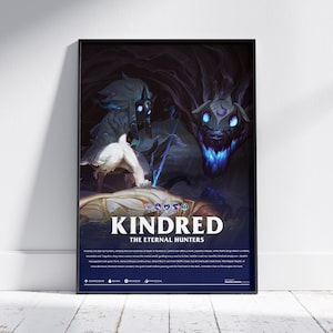 Kindred League of Legends Poster | LoL Poster Print | Gaming Poster | Gamer Room Wall Art | Video Game Decor | Gaming Gift
