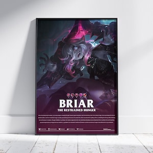 Briar League of Legends Poster | LoL Poster Print | Gaming Poster | Gamer Room Wall Art | Video Game Decor | Gaming Gift