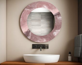 Ronde wandspiegel van gehard glas, modern abstract huisdecor