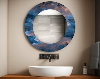 Ronde wandspiegel van gehard glas, modern woondecoratie