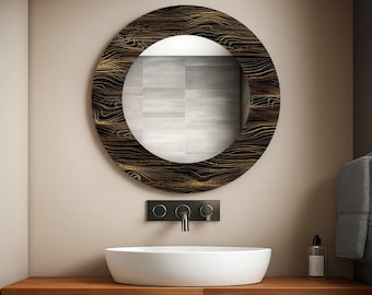 Ronde wandspiegel van gehard glas, moderne woondecoratie