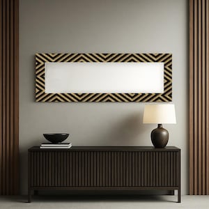 Gold pattern tempered glass wall mirror, Modern art decor, Geometric wall mirror, Modern home interior accent, Minimalist geometric mirror,