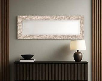 Espejo de pared de vidrio templado con diseño floral, decoración artística moderna
