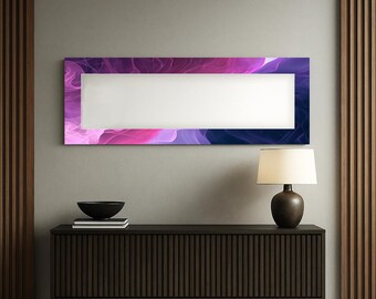 Gradient Tempered Glass Wall Mirror, Modern Art Deco Accent