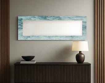 Modern wall mirror, Luxury rectangle wall mirror, Boho wall mirror, Elegant rectangle mirror with tempered glass, Wall mirror,