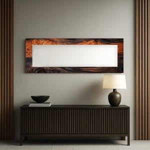 Modern tempered glass wall mirror, Classic decorative accent, Modern abstract rectangular mirror, Unique artistic design, Modern home decor