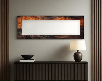 Modern tempered glass wall mirror, Classic decorative accent, Modern abstract rectangular mirror, Unique artistic design, Modern home decor