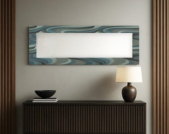 Aesthetic wall mirror,  Luxury rectangle wall mirror, Boho wall mirror, Elegant rectangle mirror with tempered glass, Rectangle mirror,