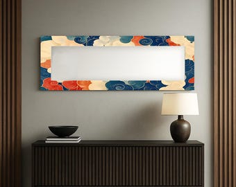 Cloud Pattern Tempered Glass Wall Mirror, Modern Home Decor