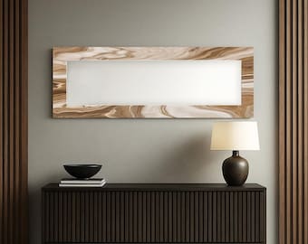 Marble Pattern Tempered Glass Wall Mirror, Decorative Art