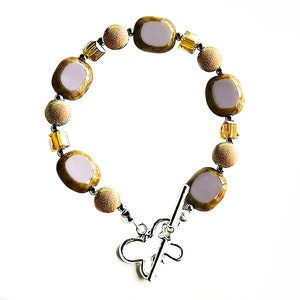 Pretty Lavender Czech Glass Bracelet +