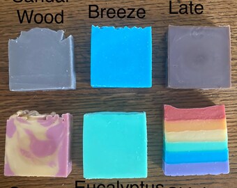 Simple Luxurious Handmade Craft Soap Multiple Scent Natural Homemade Bath Bar Tallow lard Eucalyptus Mint Sandalwood Cinnamon  Skittles