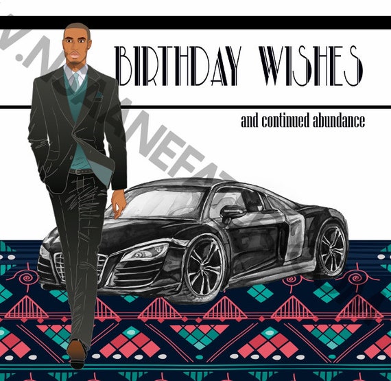 747 Audi Black Man Grusskarte Afro Karibik Geburtstagskarte Etsy