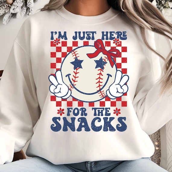 I’m Just Here for the Snacks Baseball PNG, Funny Baseball Mom Clipart, Game Day Digital Download, Softball Snack Lover Design