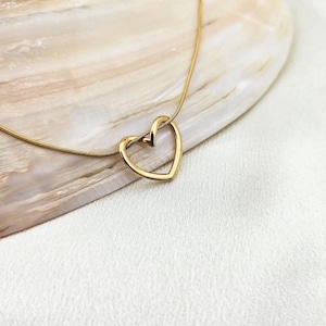 Sterling Silver Heart Necklace, Romantic Love Pendant, Minimalist Anniversary Jewelry