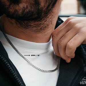 Sterling Silver Cuban Link Chain Necklace - AYSHMA Men&#39;s Jewelry