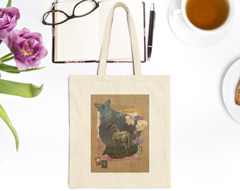 Equestrian Canvas Tote: Horse Collage Cotton Bag, Equestrian Accessories
