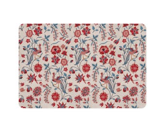 Vintage Floral Pet Food Mat | Floral Design, Dog Bowl Tray, Kitty Feeding Mat, Home Decor, Cat & Dog Supplies