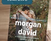 Minimalist Photo Wedding Invite Template | Editable Canva Template