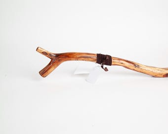 Handmade Willow Walking Staff with a forked top for balancing your binos or camera.