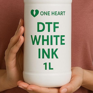 One Heart Premium DTF White Ink 1L - Umweltfreundliche, wasserbasierte, lebendige Druckfarbe für DTF-Drucker & Transfers