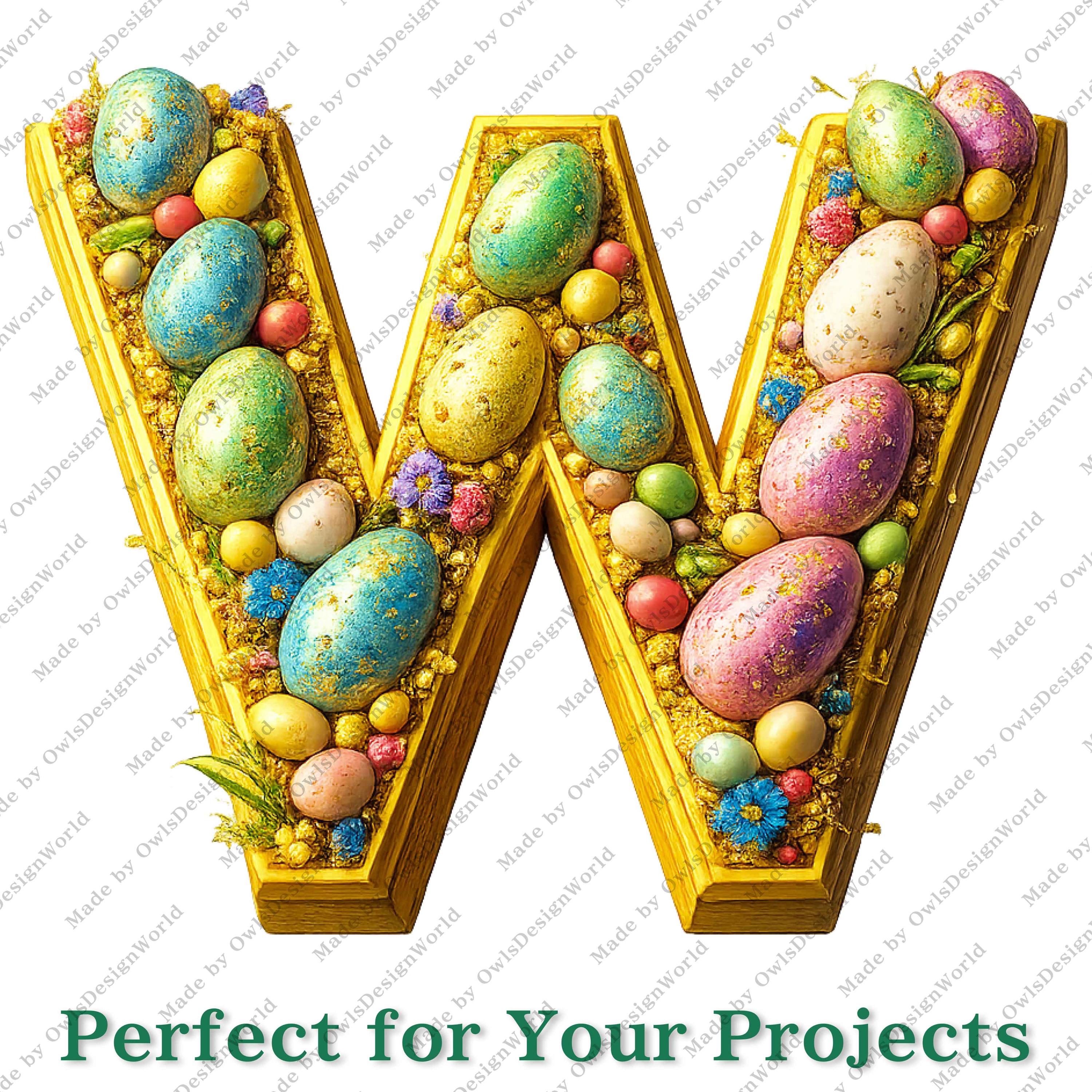 Easter Alphabet PNG, Easter Egg Letters and Numbers, Spring Holiday ...