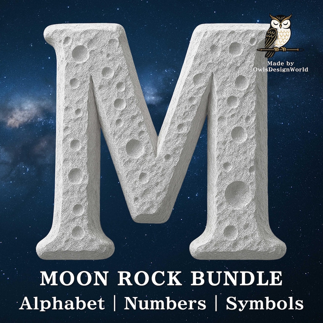Moon Ripple Letters Moon Rock Alphabet Clipart | 3D Stone Letters, Numbers & Symbols PNG ...
