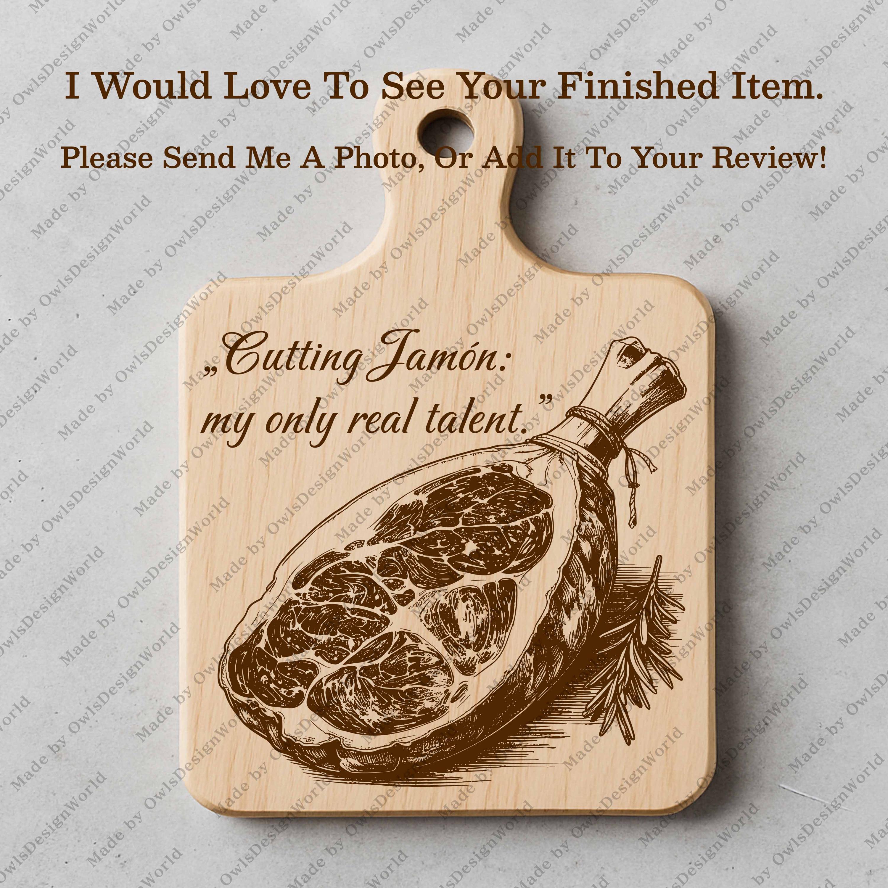 16 Jamón SVG Bundle, Designs With Quotes for Cutting Boards, Chef, BBQ ...
