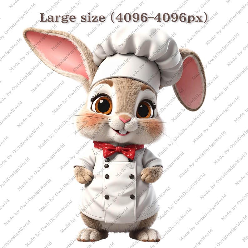 Chef Rabbit Cooking 16 Cute Bunny Chef Clipart PNG, Cartoon Rabbit Cooking Illustrations ...