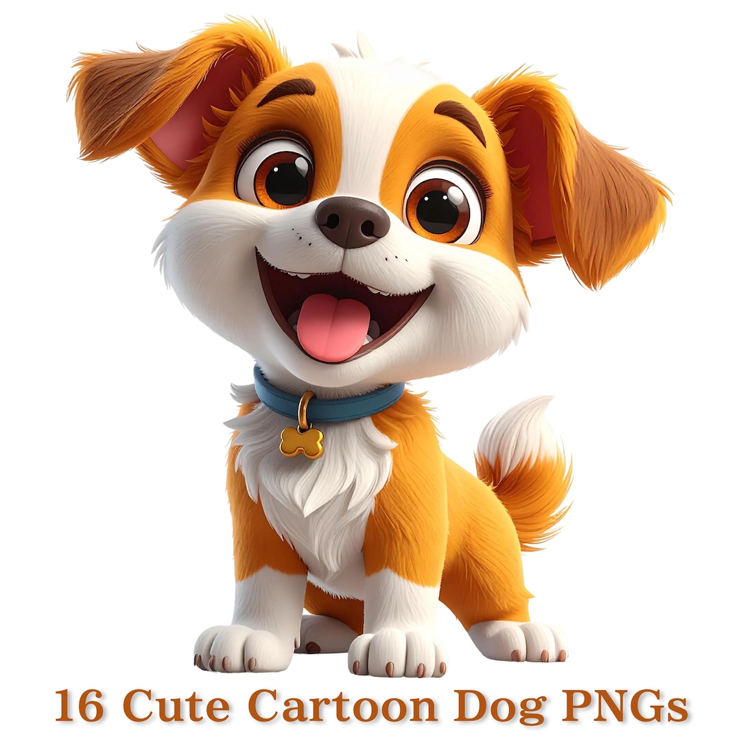 Cute Cartoon Dog Clipart Bundle – 16 Pngs, Transparent Background ...