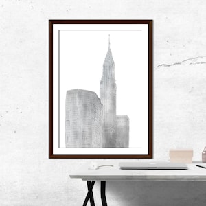 NYC Skyline Digital Art – Empire State Building Illustration