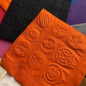 HALLOWEEN Embossed Paper Beverage Cocktail Drink Cake Party Celebration Napkins