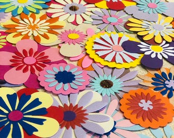 Die Cuts Flowers Cut Outs Paper assorted layered mixed spring variety card making supplies crafts junk journals scrapbooking ephemera