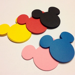 Mickey Mouse Head Die Cuts - Set of 12 - 5 Inches - You choose the color(s)