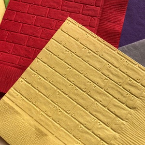 BRICK ROAD Embossed Paper Beverage Cocktail Drink Cake Party Celebration Napkins