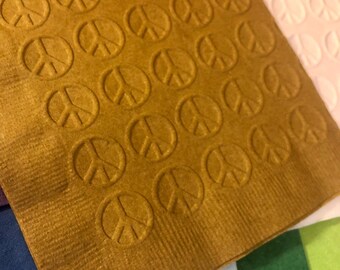 Servilletas de papel con relieve para fiestas, cócteles, bebidas, pasteles, celebraciones, fiestas, amor, hippies, Woodstock, para cualquier ocasión.