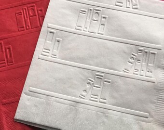 Books Retirement Party School Function Book Club Party All Occassion Embossed Paper Cocktail Drink Cake Party Celebration Napkins
