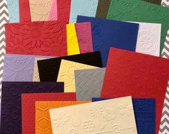 Embossed Craft Paper Bundle Pack Journaling Scrapbooking Crafts Ephemera 5.5 x 4.25 Inches Papers Card Making Supplies Mixed Variety