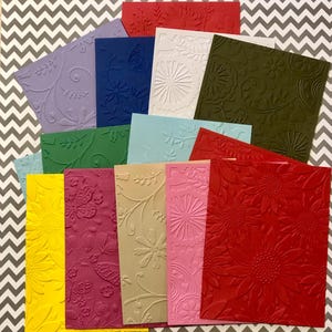 Embossed Craft Paper Bundle Floral Flowers Decorative Embossed Papers Journaling Scrapbooking Ephemera 5.5 x 4.25 Inch Card Making Supplies