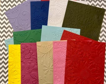 Embossed Craft Paper Bundle Floral Flowers Decorative Embossed Papers Journaling Scrapbooking Ephemera 5.5 x 4.25 Inch Card Making Supplies