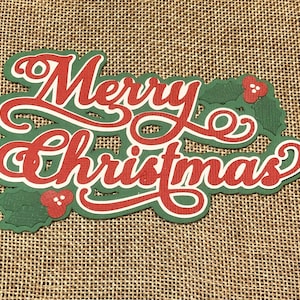 Scrapbook Title Merry Christmas Phrase Paper Piecing Die Cuts Embellishments Scrapbooking Paper Supplies FREE SHIP for ORDERS over 35.00