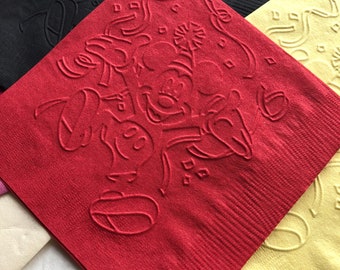 MICKEY MOUSE Embossed Paper Beverage Cocktail Drink Cake Napkins SET of 12