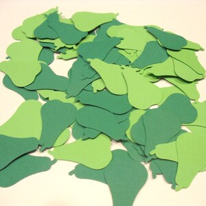 100 PERFECT GREEN PEARS for Card Making Scrapbooking Embellishments Punchies Punches Confetti