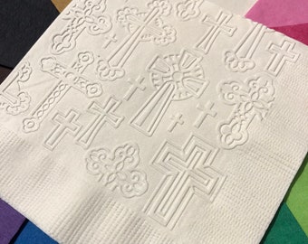 CROSS CROSSES IGLESIA Papel en relieve Bebida Cóctel Bebida Pastel Fiesta Celebración Servilletas