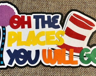 Título de álbum de recortes Oh, los lugares a los que irás - colores primarios - Troqueles de paper piecing Adornos Scrapbooking ENVÍO GRATIS PEDIDOS superiores a 35,00