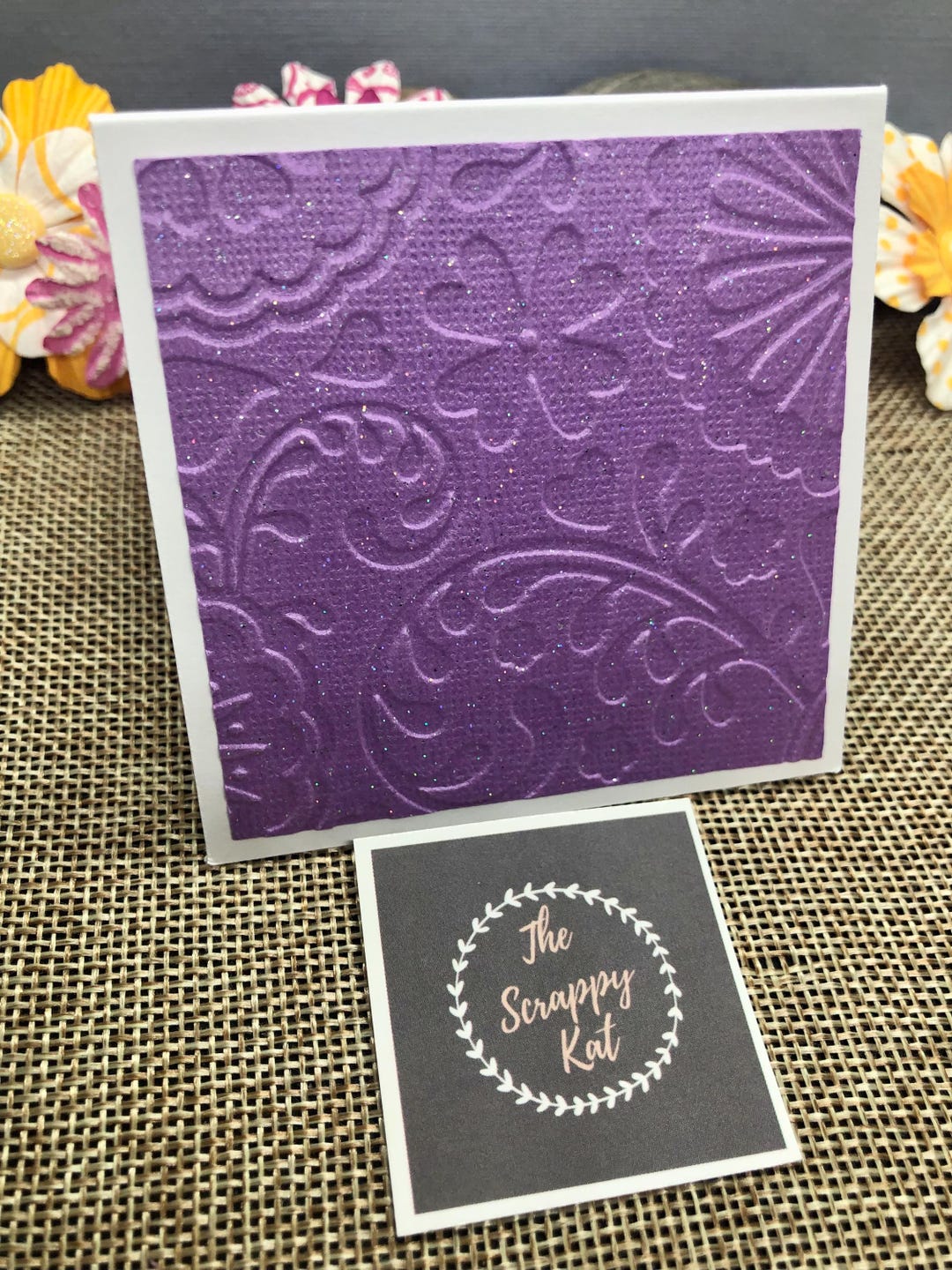Mini Note Cards Embossed SET OF 12 Floral Flowers Swirls Wedding, Thank ...