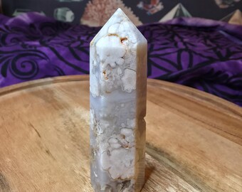 Flower Agate Tower | Growth • Self-Love • New Beginnings | Cherry Blossom Agate Crystal Point