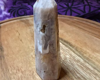 Flower Agate Tower | Growth • Self-Love • New Beginnings | Cherry Blossom Agate Crystal Point